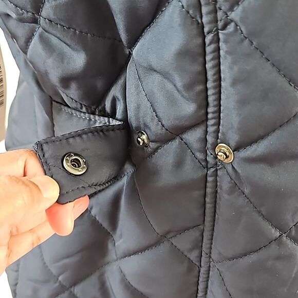 NEW DIRECTIONS Quilted Sleeveless Vest Blue, Diamond Pattern, Snap Closure,L - Picture 8 of 10